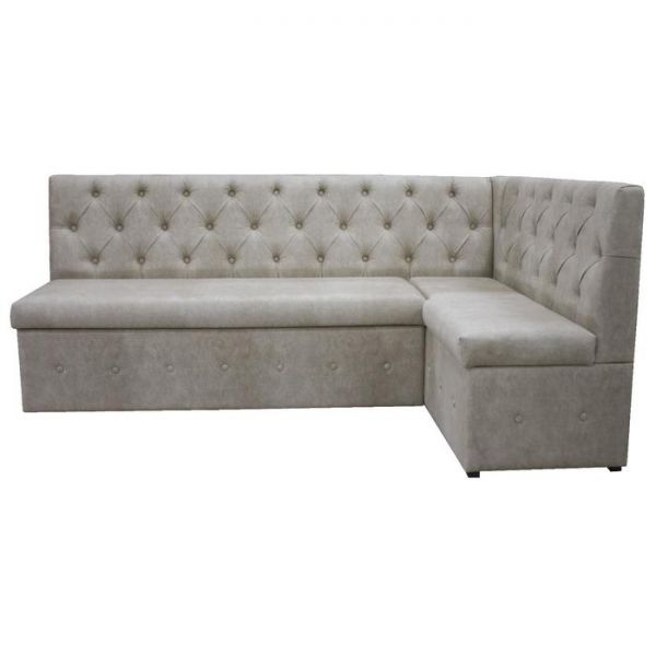 Кухонный уголок «Айриш», правый угол, механизм дельфин, велюр, цвет эмилия милк