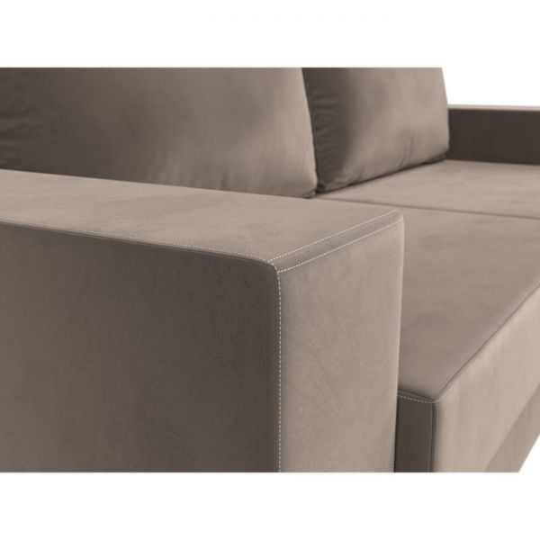 Прямой диван «Исланд», велюр, цвет бежевый