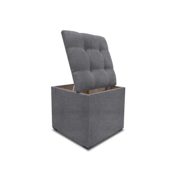 Пуф с крышкой и утяжкой, 400 ? 400 ? 420 мм,  рогожка, цвет savana plus yellow