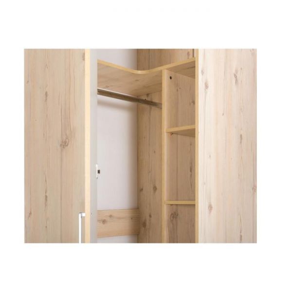 Шкаф угловой для одежды Веста 13.131, 813х813х2300, Гаскон Пайн светлый/Белый шагрень