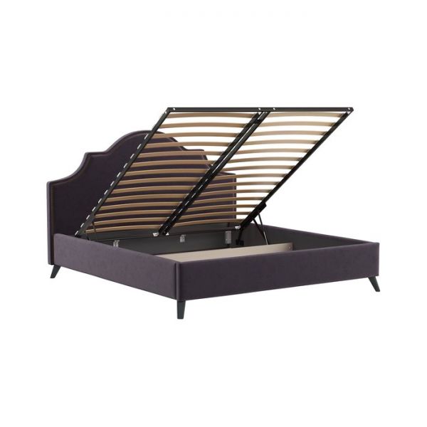 Кровать Фаина, 1800х2000, ортопедическое осн+ПМ, Блиц 13/Баклажановый