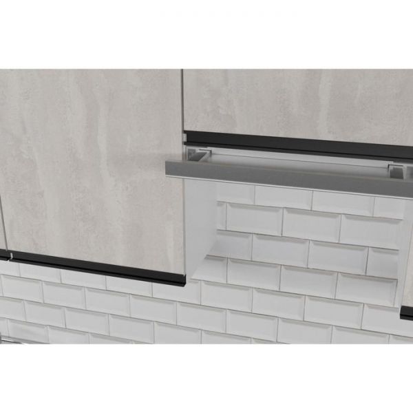 Кухонный гарнитур Сюита мега 2500х600 Бетон светлый/Белый