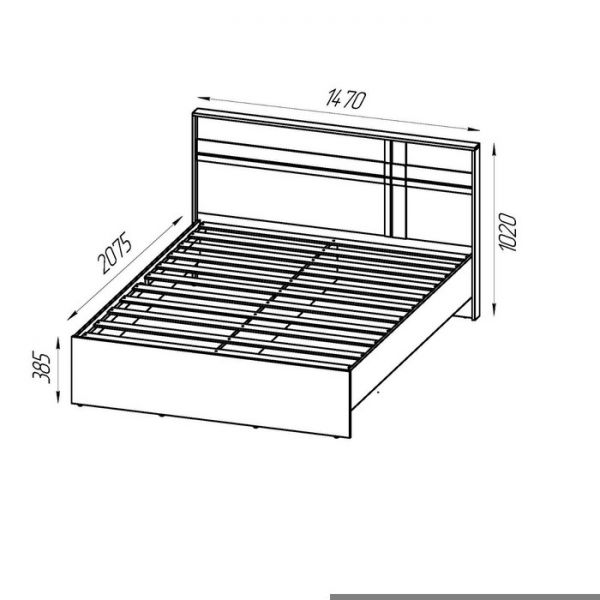 Кровать ПРЕЗЕНТ, 1400х2000, Бодега темный/светлый МДФ бодега темный