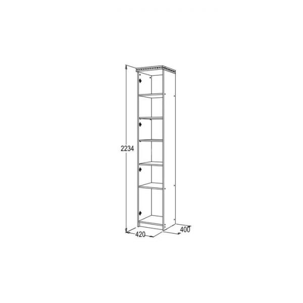 Шкаф 1-дверный для белья №2 «Ольга 13», цвет ясень анкор тёмный / ясень анкор светлый