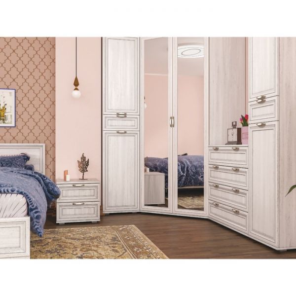 Комод Бьянка 1/4, 898х452х822, Ясень анкор светлый