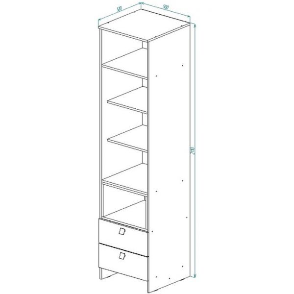 Пенал с ящиками ПН-15 Футбол 2110х500х520 Серый/Красный/Ясень Шимо Светлый/ Красный