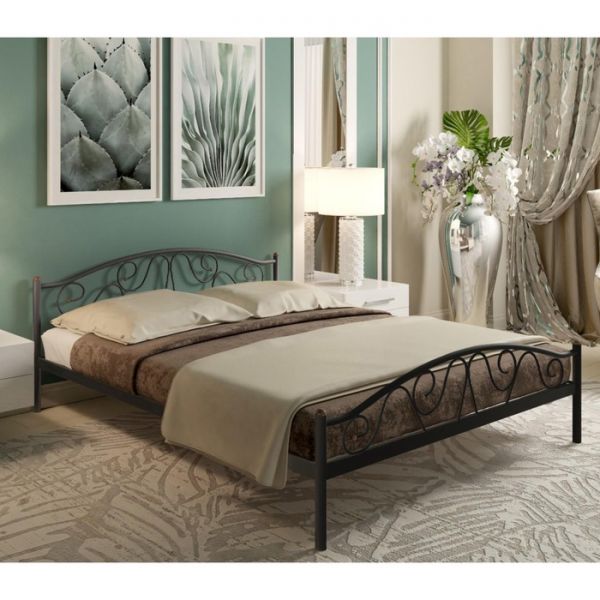 Кровать «Ангелина Плюс», 1200 ? 2000 мм, металл, цвет чёрный