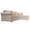 Угловой диван «Рейн», механизм еврокнижка, угол правый, рогожка, бежевый / кант коричневый