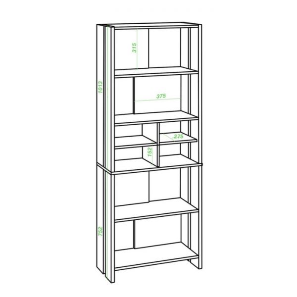 Стеллаж, 700 ? 320 ? 1785 мм, цвет карамель