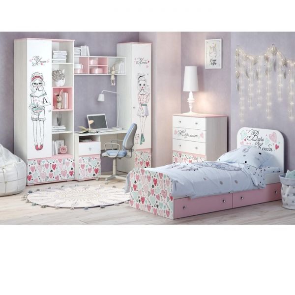 Шкаф открытый Малибу 802х460х2176 ясень белый/айскрим с фотопечатью