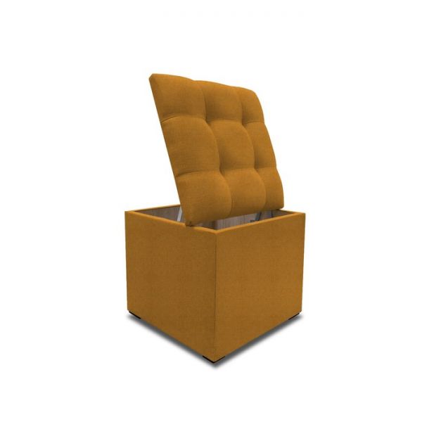 Пуф с крышкой и утяжкой, 400 ? 400 ? 420 мм,  рогожка, цвет savana plus yellow