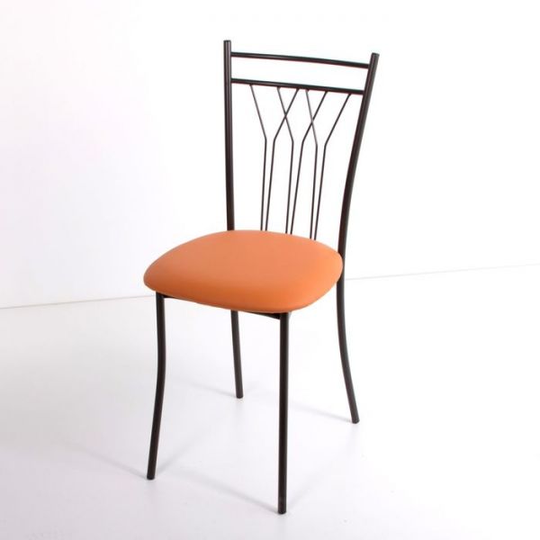 Стул на металлокаркасе Премьер СТ коричневый/слоновая кость