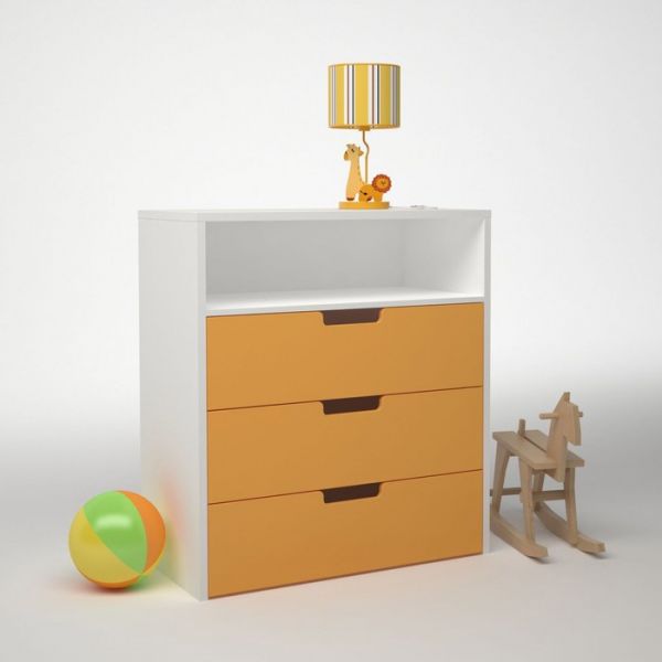 Комод ДМ-Т-1-1, 900 ? 900 ? 454 мм, корпус белый, фасад синий