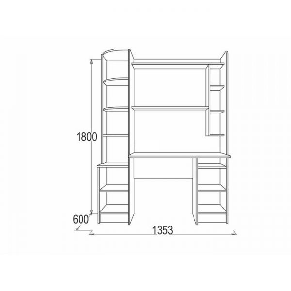 Уголок школьника «Омега 1», 1353 ? 600 ? 1800 мм, ЛДСП, цвет млечный дуб