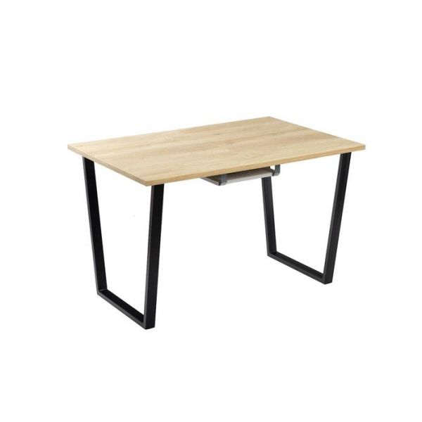 Стол АТЛАНТ-01 1100/1500*700х750 Дуб Небраска/Опора АТЛАНТ-Черный матовый