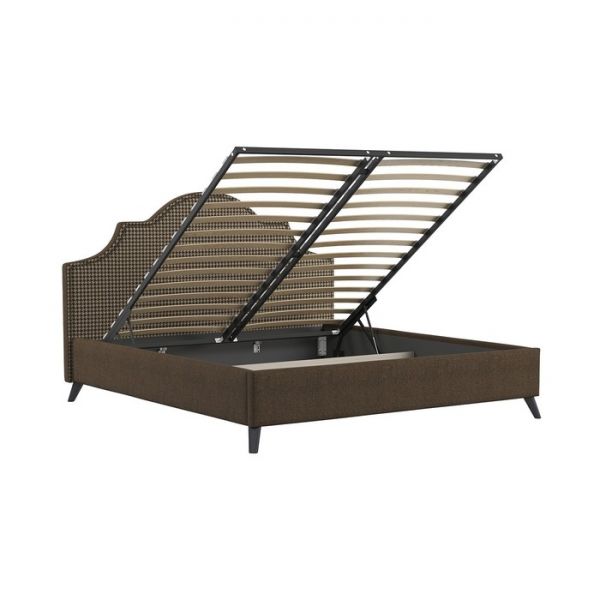 Кровать Фаина, 1800х2000, ортопедическое осн+ПМ, Труссарди/ Коричневый Ролан