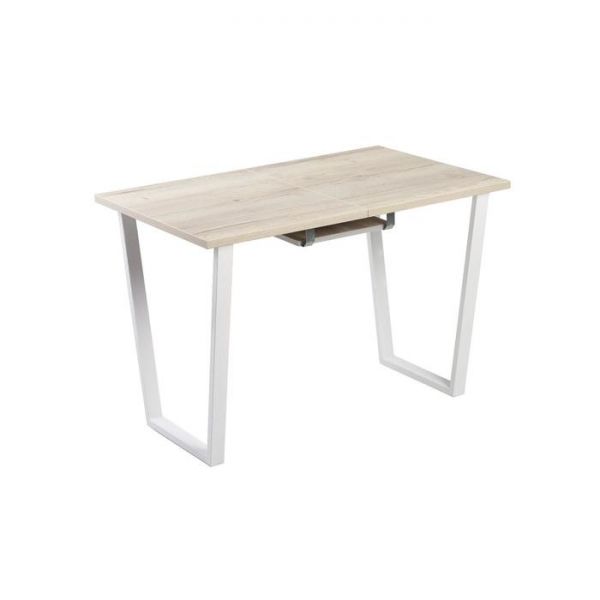 Стол АТЛАНТ-09 1620/2220*950х750 Галифакс белый/Опора АТЛАНТ-Белый глянец