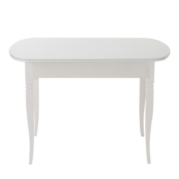 Стол кухонный с ящиком  Хоста-3 1100х700х746 белый/опора массив резной Белый