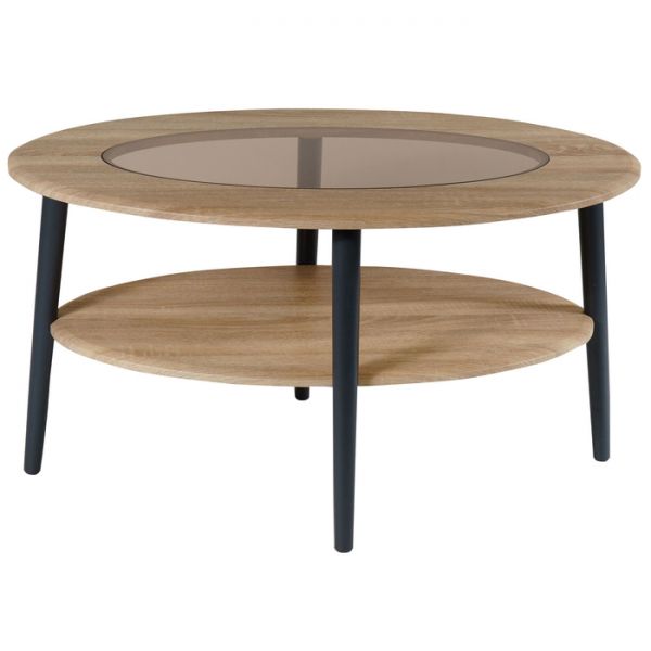 Стол журнальный «Эль», со стеклом сжс-01, 900 ? 600 ? 480 мм, цвет дуб сонома