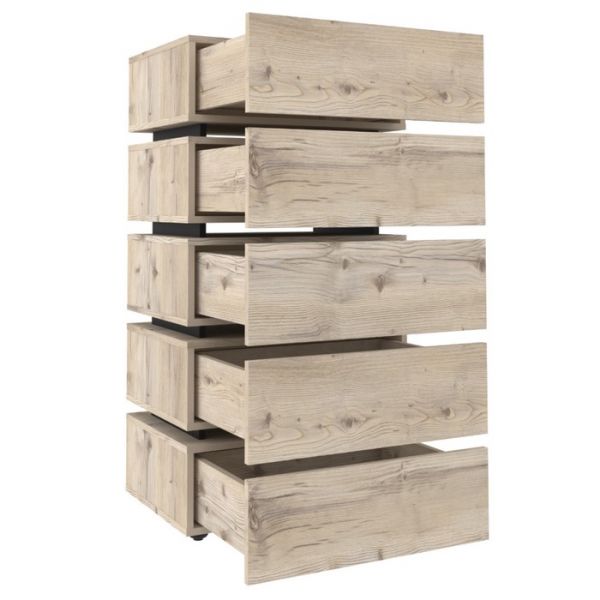 Комод Nature 6, 602 ? 435 ? 1162 мм, цвет гаскон пайн / чёрный