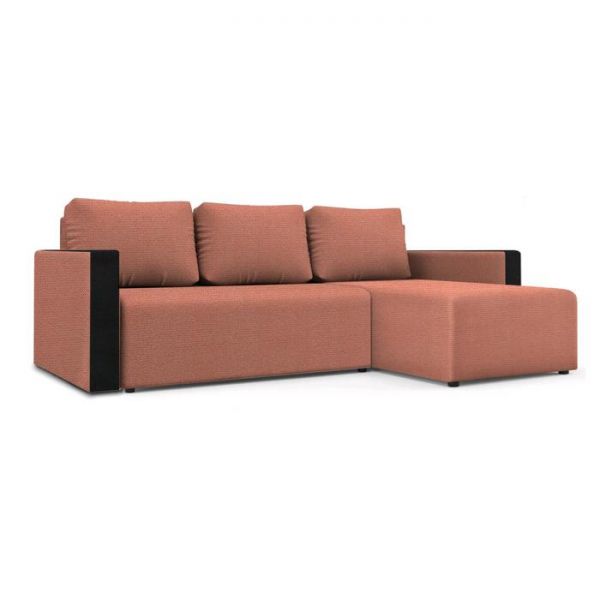 Угловой диван «Алиса 3», еврокнижка, бельевой ящик, велюр, цвет shaggy azure/marvel black