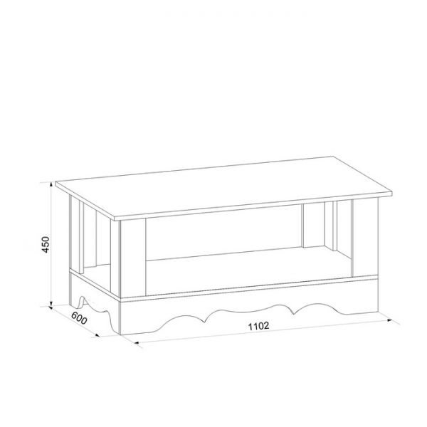 Стол журнальный Латте 50-01 1102х600х450 Бодега cветлый /Орех Донской