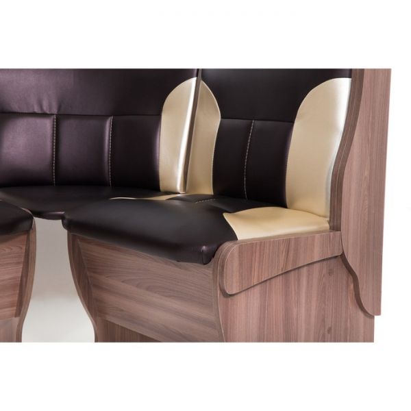 Кухонный уголок Орхидея  1500х1100х840 Ясень шимо темный/Корич темн/Беж