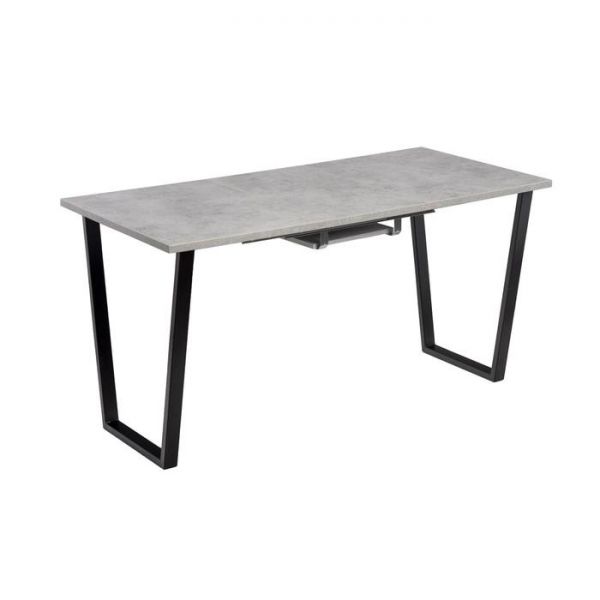 Стол АТЛАНТ-01 1100/1500х700х750  Бетон Чикаго светлый/Опора АТЛАНТ-Черный матовый