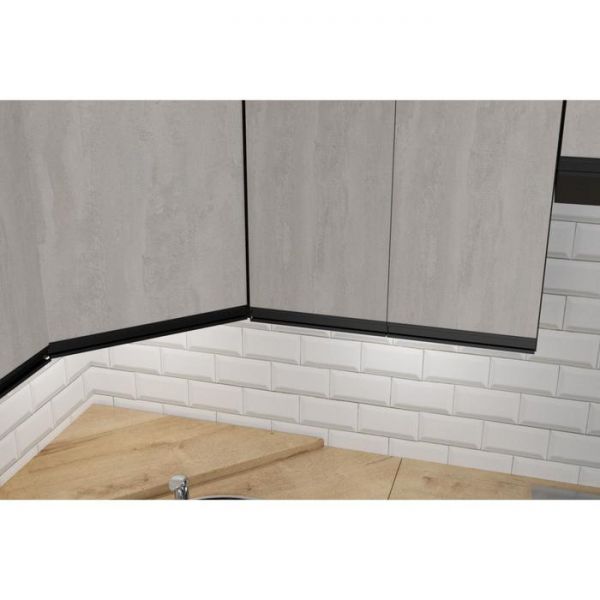 Кухонный угловой гарнитур Симфония оптима 2400х1800 Бетон светлый,бетон темный/Венге