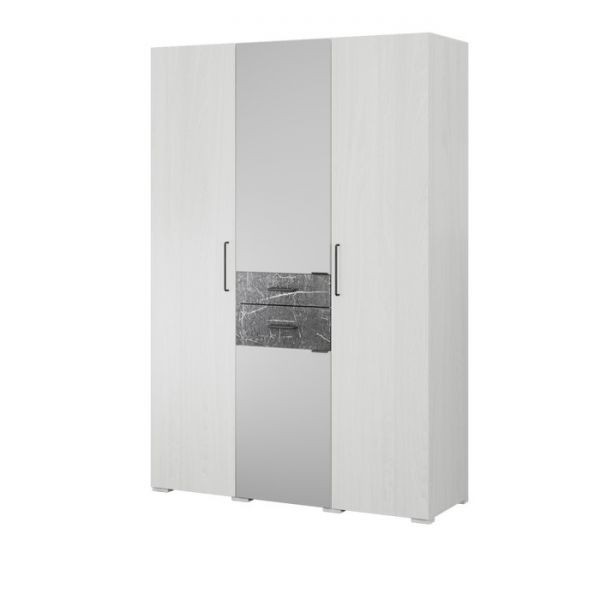 Шках трёхстворчатый Теана 1500х500х2200 ясень анкор светлый/МДФ мрамор дарк