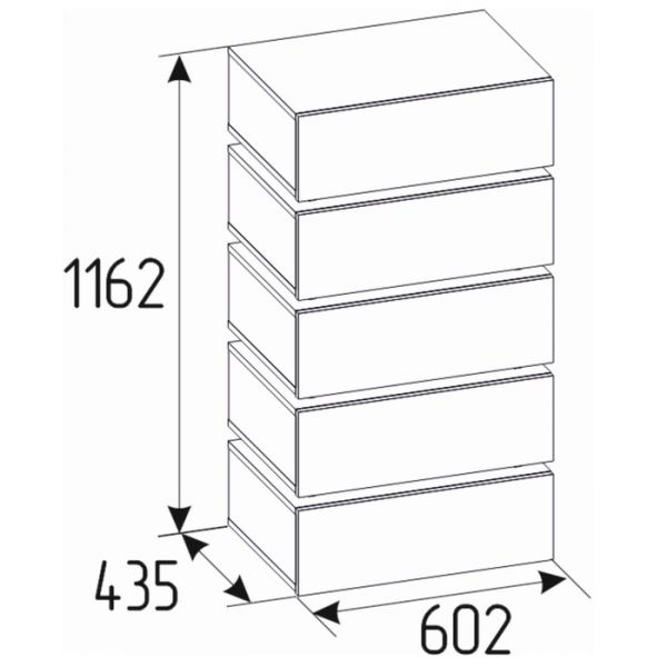 Комод Nature 6, 602 ? 435 ? 1162 мм, цвет гаскон пайн / чёрный