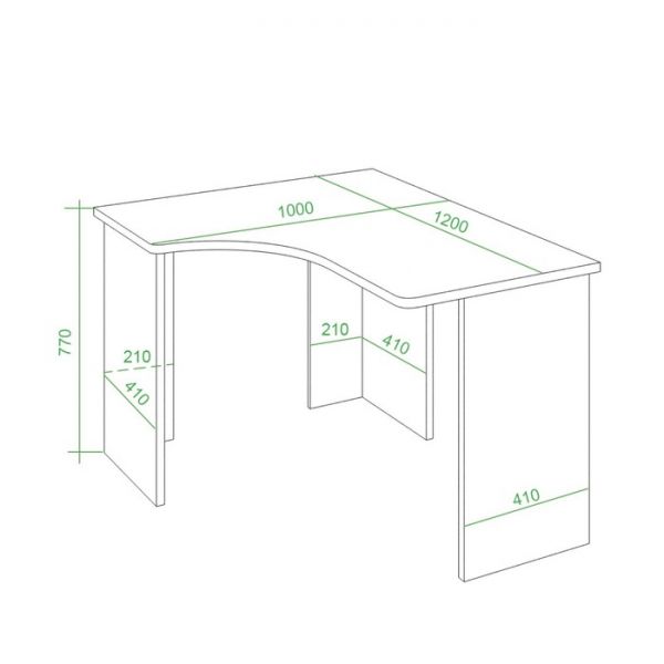 Письменный стол СКЛ-Угл120, 1000 ? 1200 ? 770 мм, левый угол, цвет нельсон