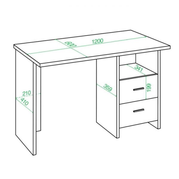 Стол, 1200 ? 600 ? 770 мм, цвет карамель/венге