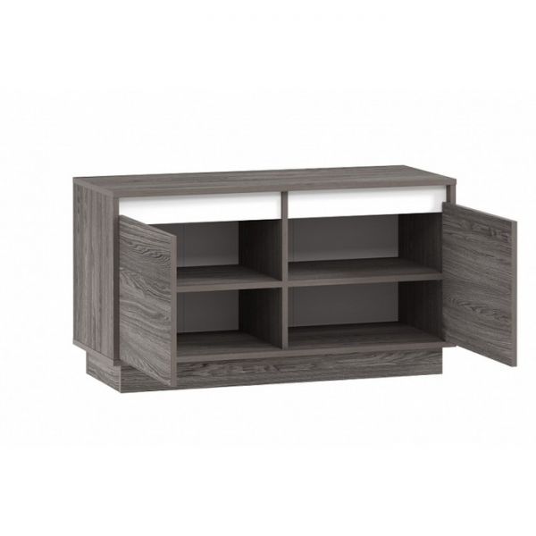 Тумба под ТВ Virginia НМ 040.53, 1008х400х554, Белый Скандинавский/Ясень Анкор темный