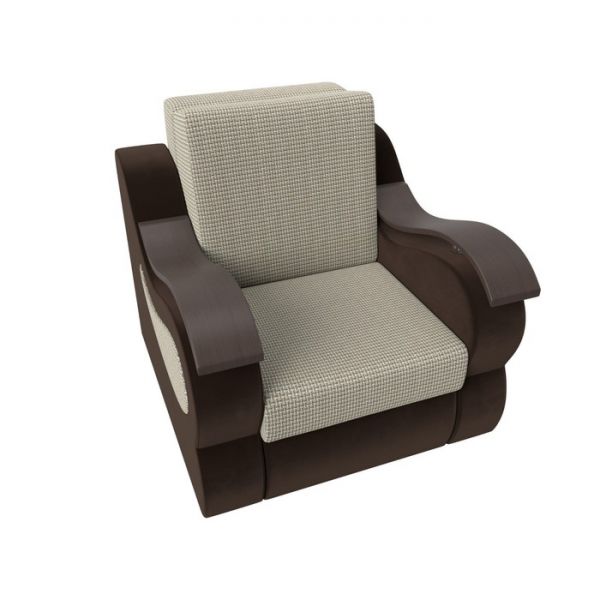 Кресло-кровать «Меркурий», механизм аккордеон, цвет рогожка корфу 02 / коричневый вельвет