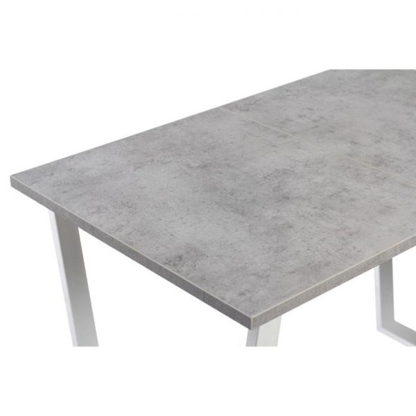 Стол АТЛАНТ-09 1620/2220*950х750 Бетон Чикаго светлый/Опора АТЛАНТ-Белый глянец