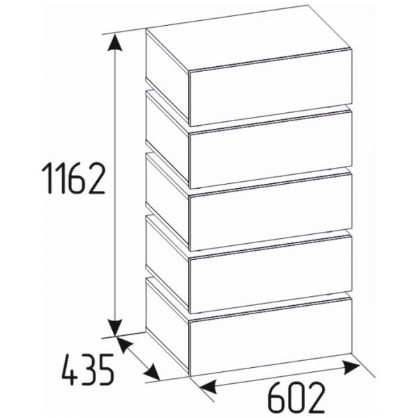 Комод Nature 6, 602 ? 435 ? 1162 мм, цвет гаскон пайн / чёрный