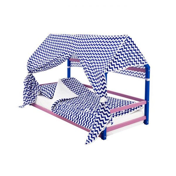 Детская кровать-домик Монтессори Бельмарко Svogen синий-лаванда