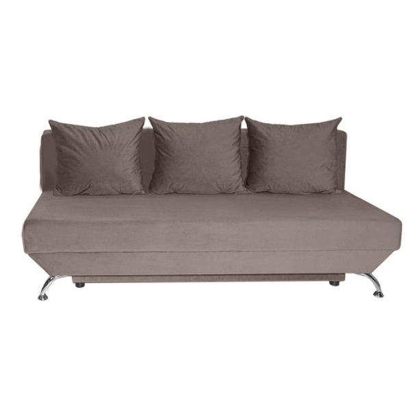 Прямой диван «Юность 17», механизм еврокнижка, ППУ, велюр, цвет бежевый