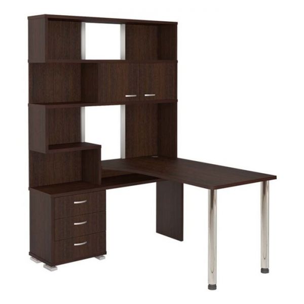 Стол СР-420/130, угол левый, 1300 ? 1300 ? 1990 мм, цвет белый жемчуг