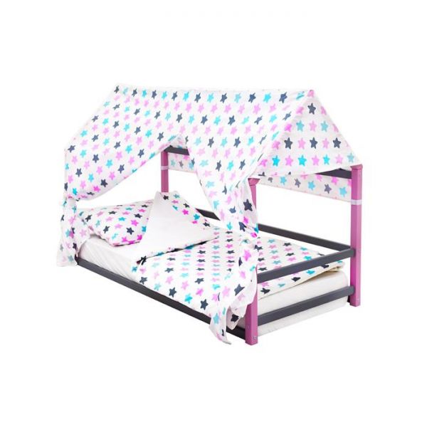 Детская кровать-домик Монтессори Бельмарко Svogen лаванда-графит