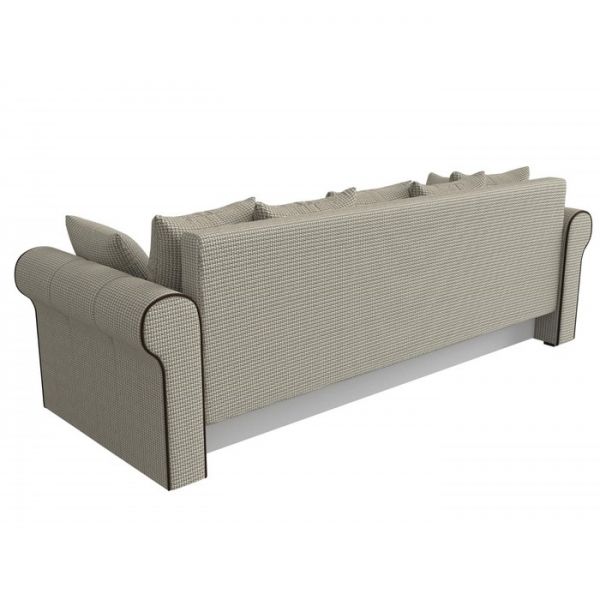Прямой диван «Рейн», механизм еврокнижка, рогожка, цвет бежевый / кант коричневый