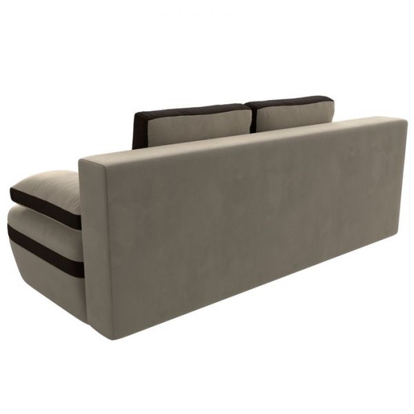 Прямой диван «Каир», механизм еврокнижка, рогожка, цвет серый / коричневый