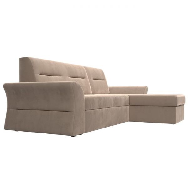 Угловой диван «Клайд», механизм дельфин, велюр, цвет бежевый