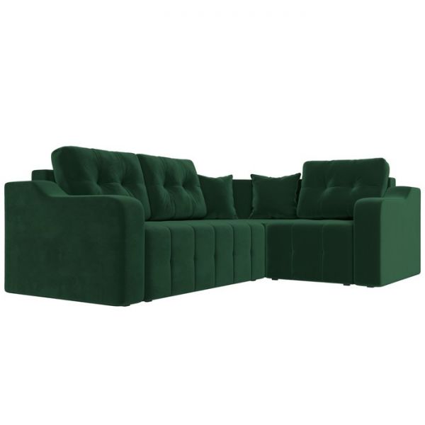 Угловой диван «Кембридж», механизм еврокнижка, велюр, цвет бежевый