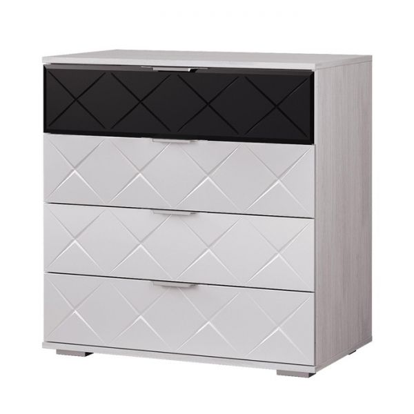 Комод Кимберли 802х460х824 ясень белый/белый глянец