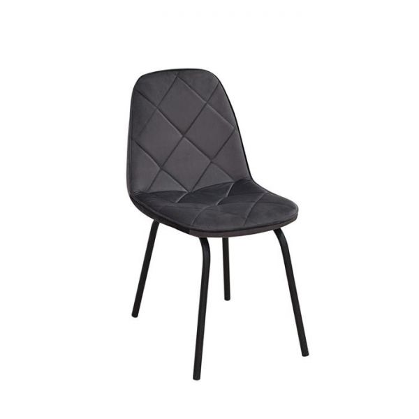 Стул «Сиена», каркас металл чёрный, велюр розовый