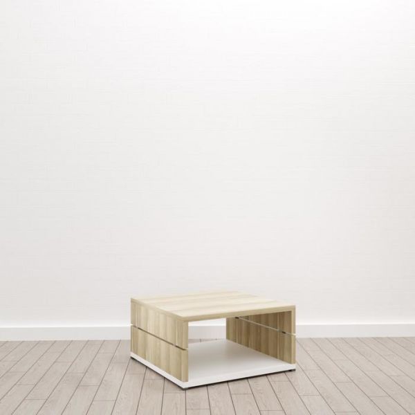 Стол журнальный 800*800*400 мм Дуб/Белый