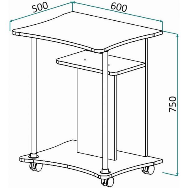 Стол компьютерный СК-10 750х600х500 Ясень Шимо светлый/темный