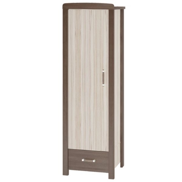 Шкаф одностворчатый, 600 ? 450 ? 1910 мм, цвет карамель / белый